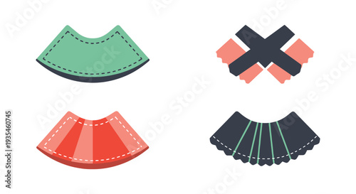 Applique Line art vector set dynamic abstract color