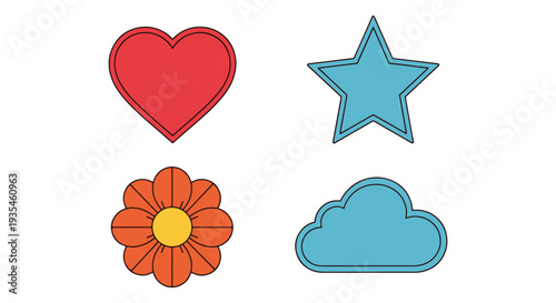 Applique Patch Line art vector modern abstract tone