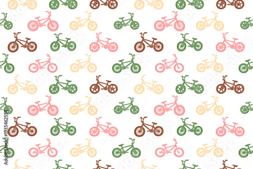 BMX bicycle pose seamless pattern design