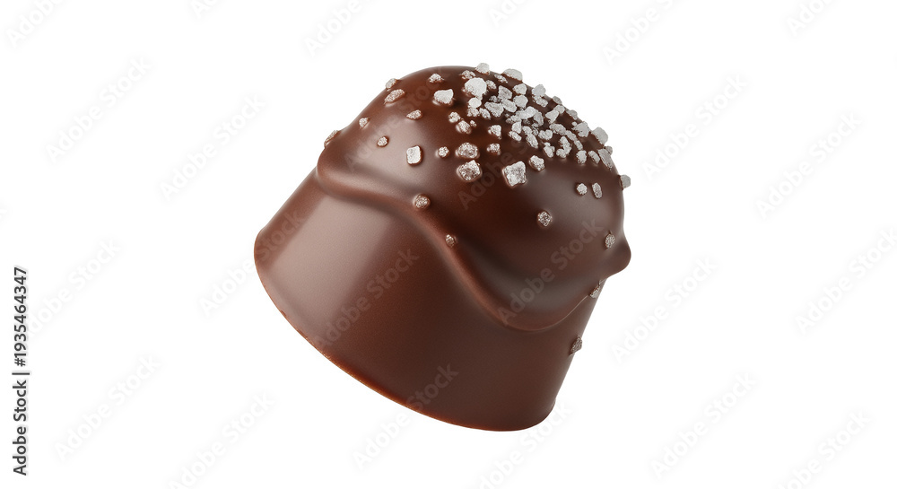 Obraz premium Gourmet Dark Chocolate Truffle with Sea Salt Crystals