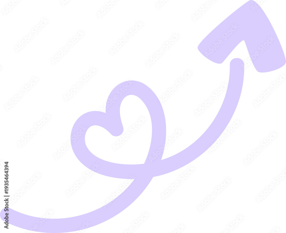 Obraz premium Panah Hati Lengkung Dekoratif Untuk Planner Journal