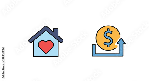 Aid Funding Line clean colorful art vector