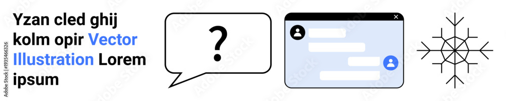 Fototapeta premium Digital communication, online connection, information sharing, messaging, user interaction, networking. Speech bubble, chat interface and network icon. Digital communication and online connection
