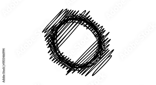 Abstract Circular Sketch Artistic Drawing Design.