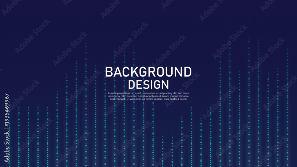 Fototapeta premium Abstract Blue Digital Data Visualization Background with Vertical Dot Wave Pattern
