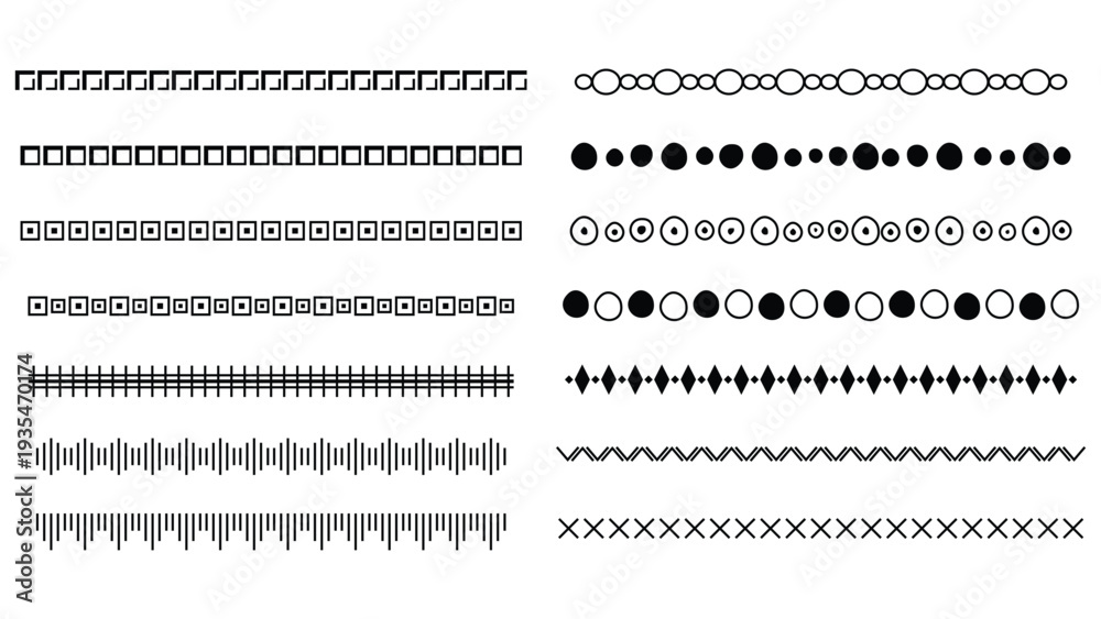 Obraz premium Geometric Divider Line Set with Abstract Decorative Border Elements