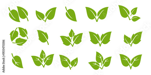 Leaf vector symbol, leaf illustration or leaf emoji in flat style. Spring leaf design, ecological nature theme.	
