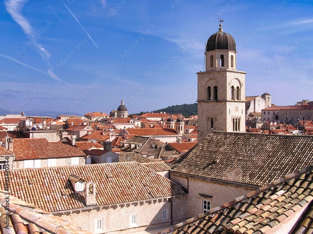 Fototapeta premium Dubrovnik seen from the defensive walls surrounding the city.