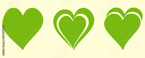 simple green heart illustration in flat style