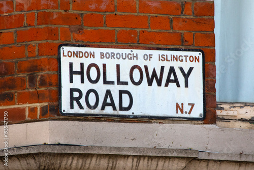 Holloway Road Street Sign in London, UK