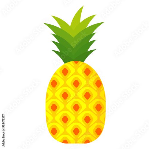 Fresh pineapple fruit illustration, summer pineapple fruit theme. Summer design for holiday promotion and printed on clothing.	