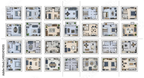 Collection of diverse floor plan layouts for residential homes.