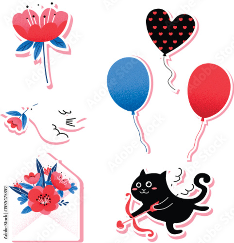 Abstract bright character set for kids birthday and posters vector