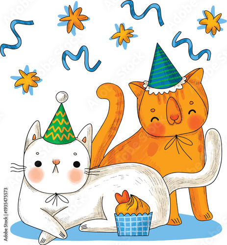 Fun doodle set with ok hand and happy flower vector