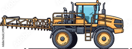 Agricultural self-propelled sprayer applying fertilizer to farm fields