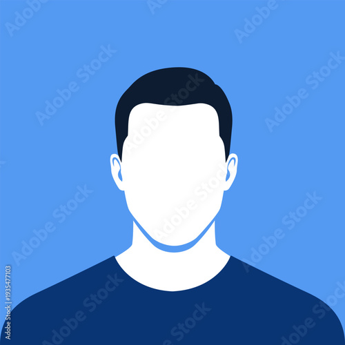 Minimalist flat portrait of a man