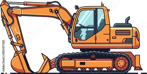 Compact crawler excavator with hydraulic digging arm