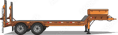 Heavy duty lowboy trailer transporting equipment for logistics companies