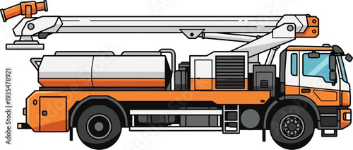 High reach water cannon truck for fire suppression