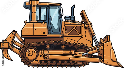 Industrial crawler dozer grading terrain for new infrastructure builds