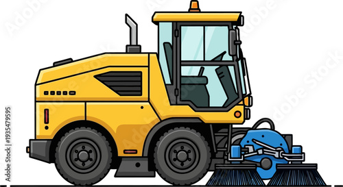 Industrial street sweeper for urban sanitation services