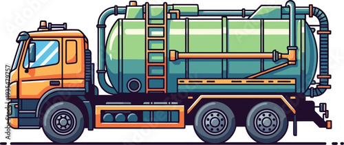Industrial vacuum truck designed for liquid waste and sewage suction