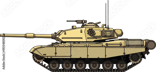 Main battle tank designed for armored warfare and military operations