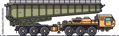 Military armored bridge layer vehicle