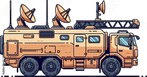 Mobile satellite communication vehicle for remote broadcasting and data