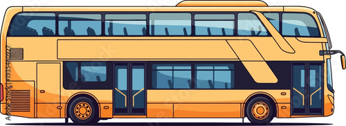 Modern double-decker bus for urban public transportation