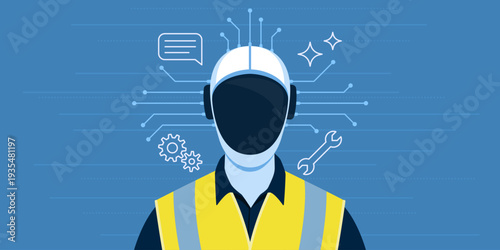 Humanoid AI robot as factory worker