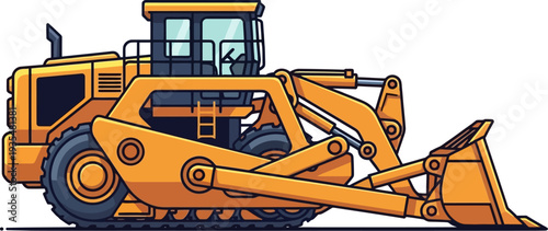 Powerful tracked loader clearing debris at demolition site