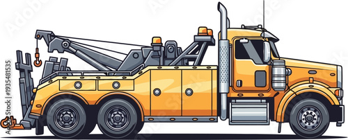 Professional wrecker vehicle equipped for heavy vehicle recovery operations