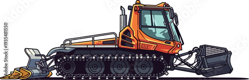 Professional snow groomer for ski slope maintenance