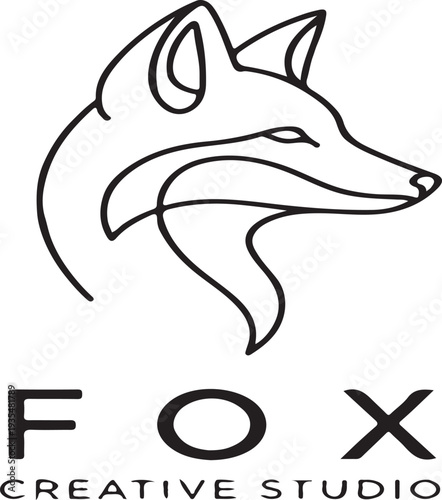 Modern Continuous Line Fox Brand Identity
