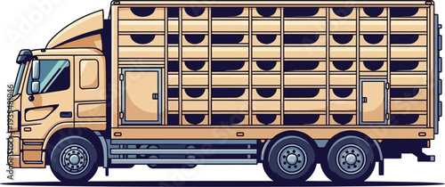 Specialized livestock transport truck for farm animals