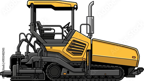 Tracked asphalt paver for road surfacing projects