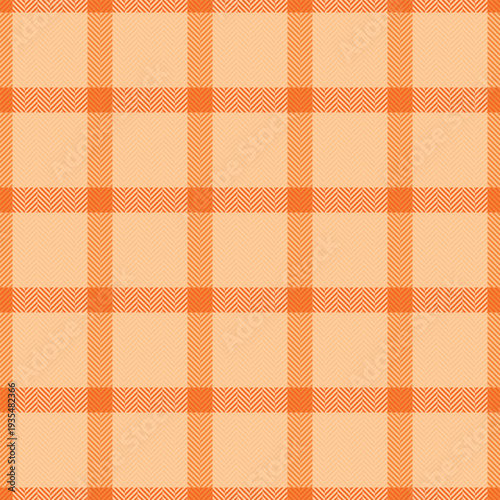Dining room background texture fabric, household vector tartan check. Tidy seamless textile plaid pattern in orange and bright colors.
