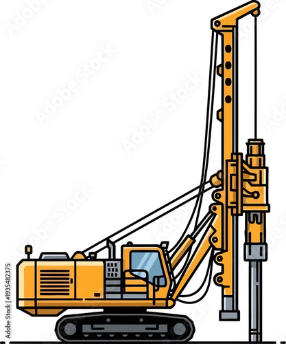 Tracked hydraulic piling rig for foundation drilling
