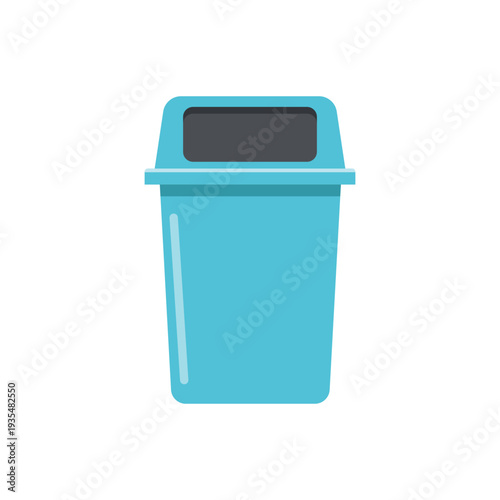 Trash bin flat vector and clip art design on a white backdrop