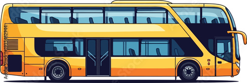 Yellow double decker bus for city sightseeing tours