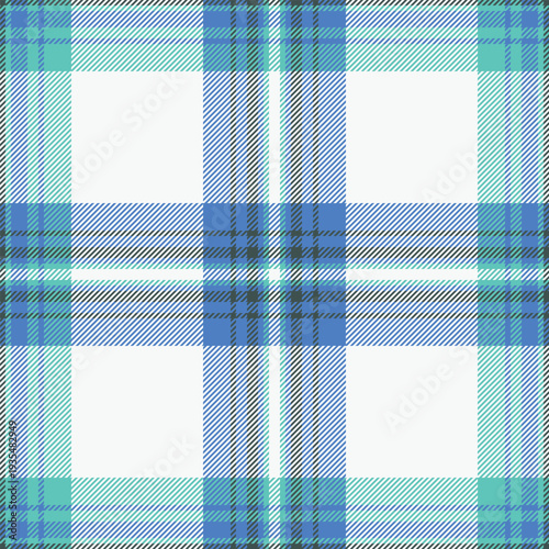 Pajamas seamless pattern background, repetitive vector tartan fabric. Coat textile texture check plaid in white and blue colors.