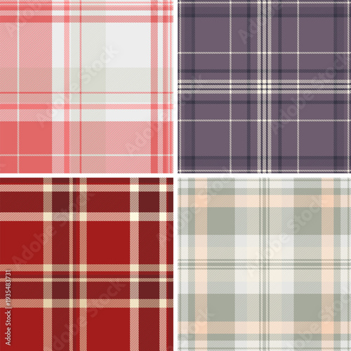 Plaid collection for fashion, digital, and home applications. Seamless vectors ensure smooth repetition and quality.