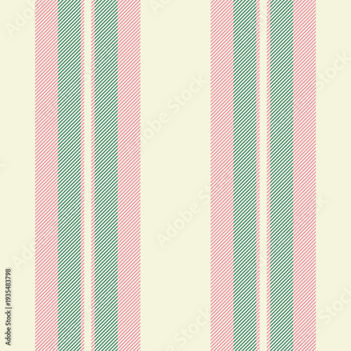Iative textile vertical fabric, short pattern vector stripe. Picnic background lines seamless texture in beige and red colors.