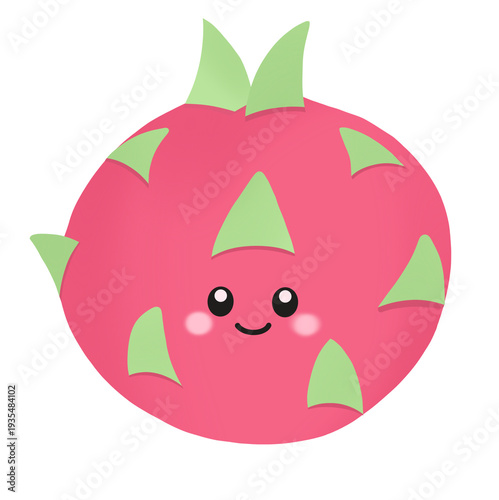 dragon fruit cute drawing doodle pink vibrant food illustration