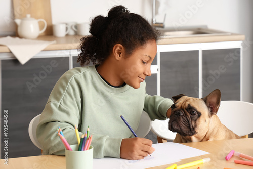 Cute African-American girl ...