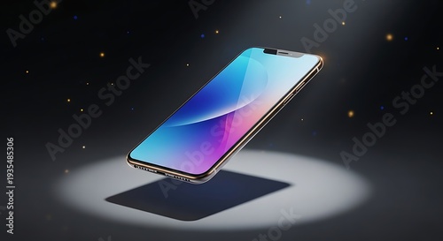 Wallpaper Mural Floating smartphone mockup with colorful screen in space Torontodigital.ca