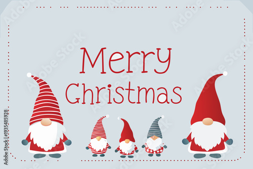 Festive christmas card featuring adorable gnomes and holiday greetings