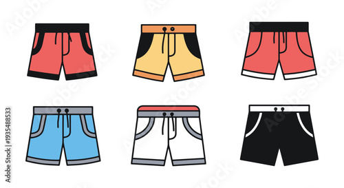 Bermuda Shorts Line art vector soft elegant tone illustration