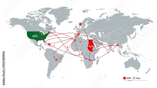 Global connections and routes highlighted on a world map with red lines and markers indicating various locations 27.svg
